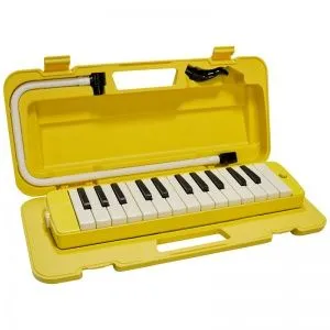 Yamaha P-25F Пианика духовая с мундштуком и удлинительной трубкой. Желтая, в футляре.