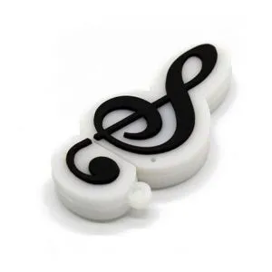 Флешка Скрипичный Ключ черный на белом фоне USB2.0 32Гб.