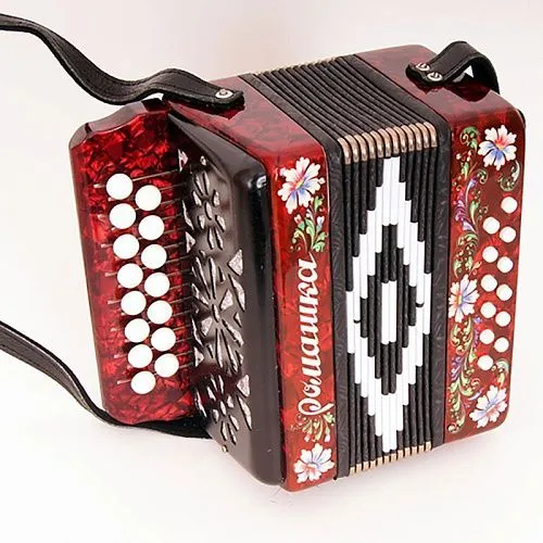 «Шуйская гармонь» S20XL-C-RED Гармонь "Ромашка" 15х12-I, красная, палехская роспись.