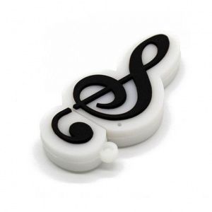 Флешка Скрипичный Ключ черный на белом фоне USB2.0 32Гб.